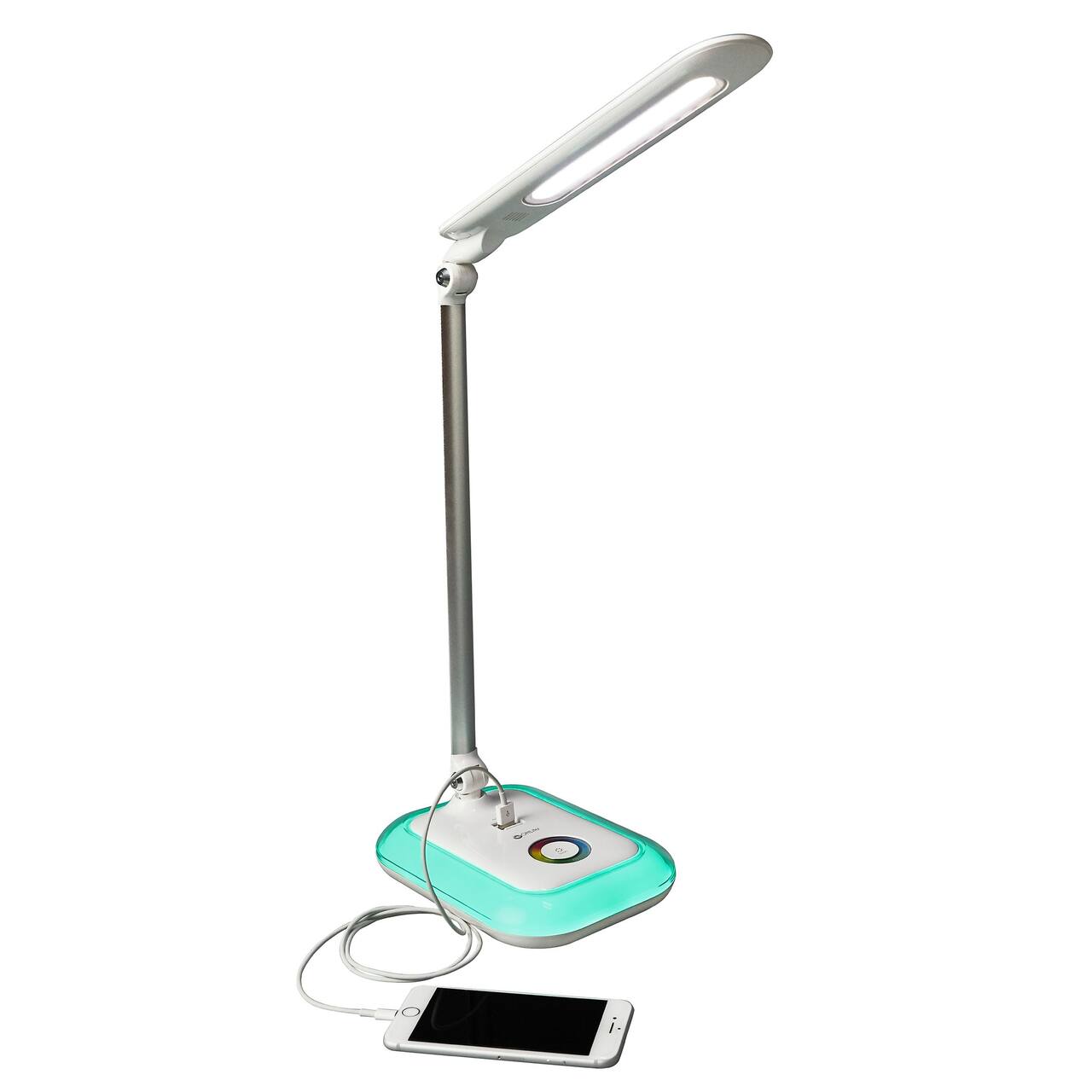 OttLite Wellness Series 17" Glow LED White Desk Lamp with Color Changing Base